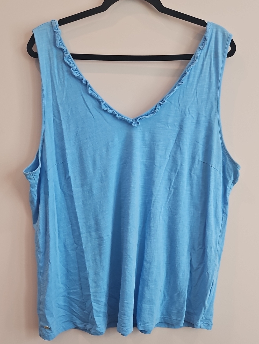 Lilly Pulitzer Sky Blue Ruffle-Trim V-Neck Tank Size XXL